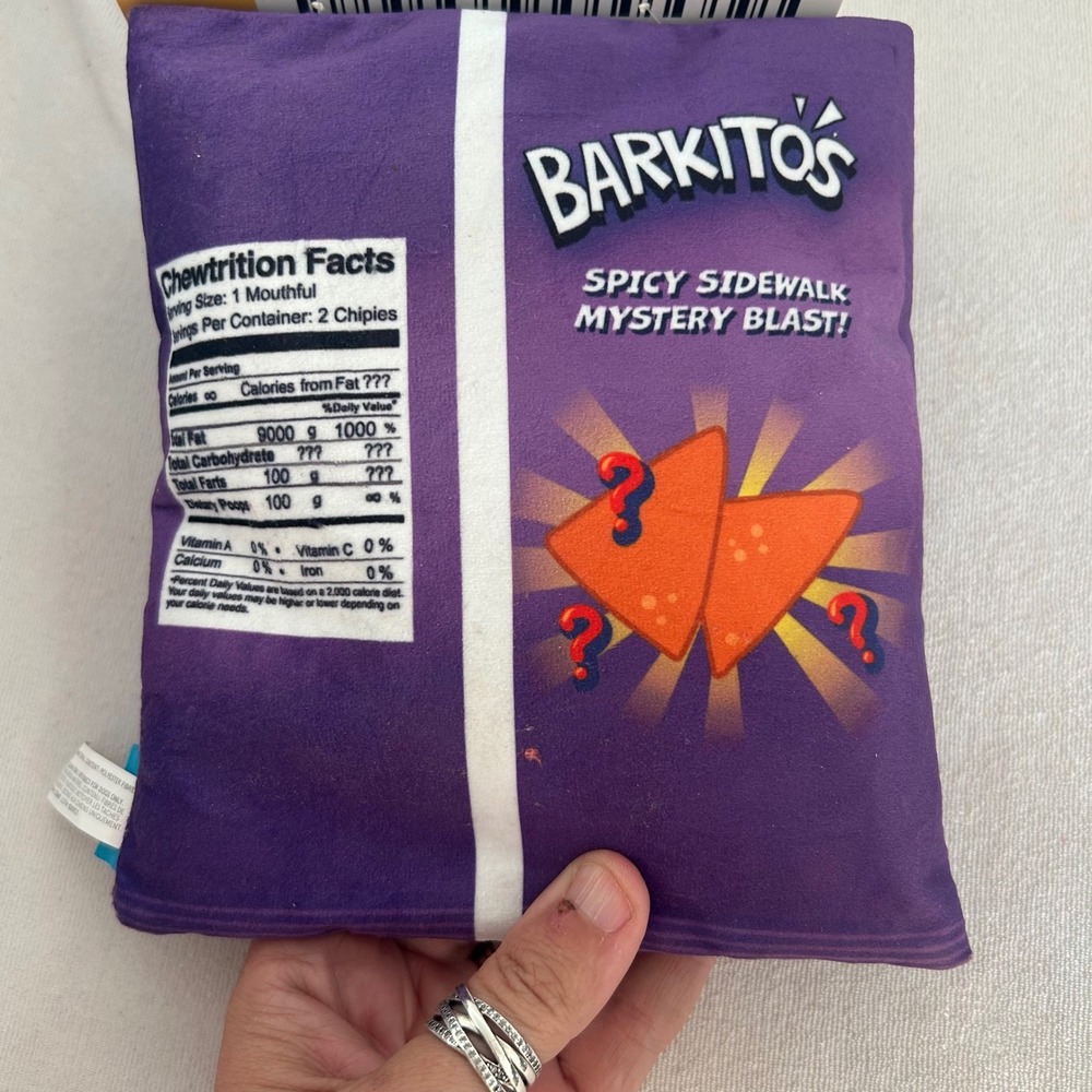 BarkboxSpicy Sidewalk Barkitos Dog Toy Large 50+ lbs Plush Squeaky Crinkle Chips - Picture 4 of 6